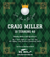 See You at the Green | X-Golf Stratford Birthday Invite